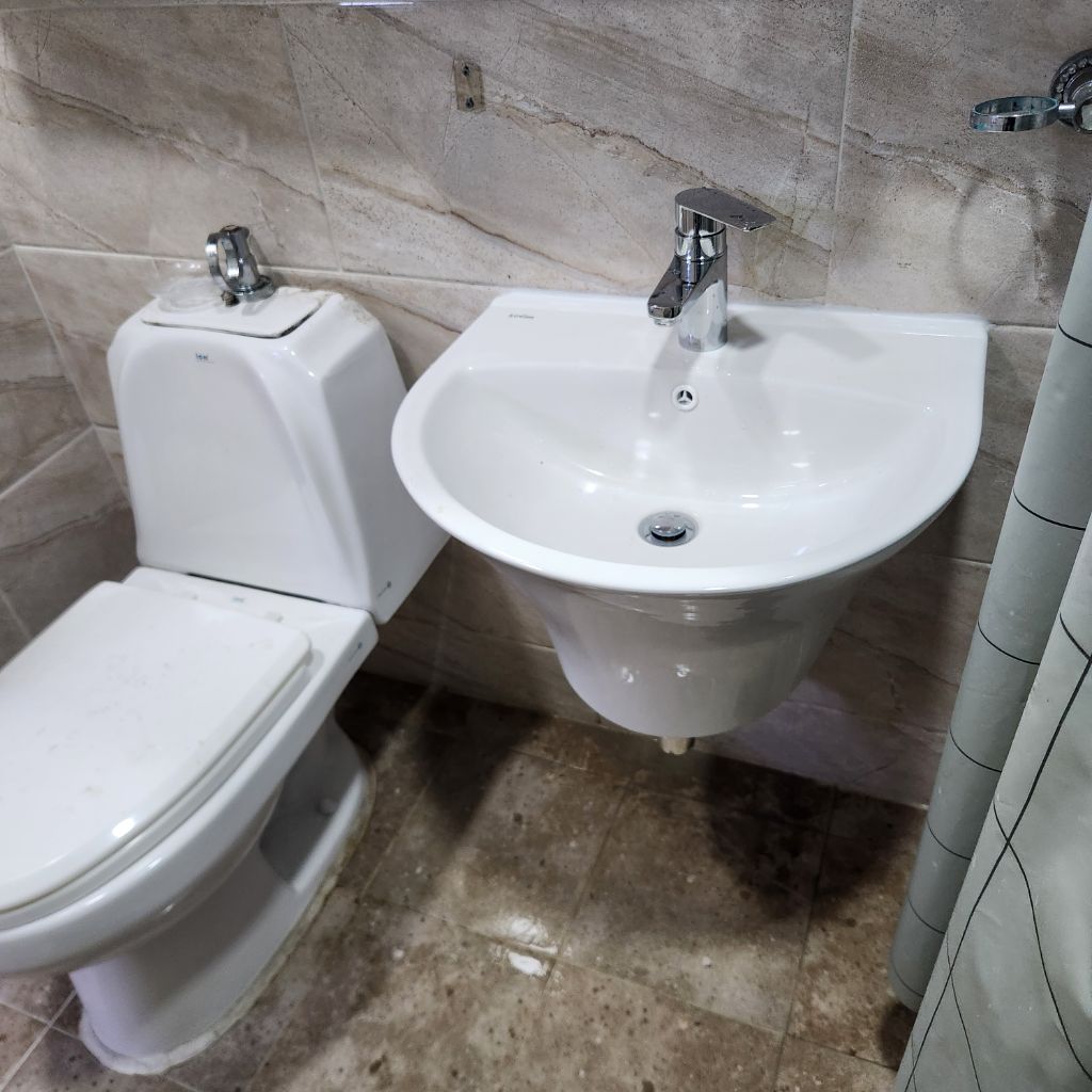 세면대 교체 작업 후