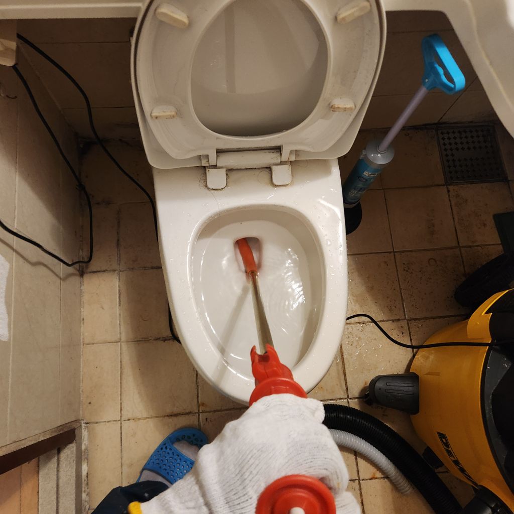 변기 막힘 작업 후